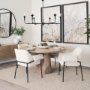 70250 - Brently Dining Chair w/ Cream Boucle Fabric & Matte Black Metal Legs