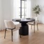 70250 - Brently Dining Chair w/ Cream Boucle Fabric & Matte Black Metal Legs