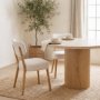 70424 - Owen Dining Chair W/ Medium Brown Wood and Beige Fabric