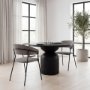 70465 - Carolyn Dining Chair w/ Gray Fabric & Matte Black Metal 