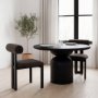 71260 - Tribeca Curve Open Back Charcoal Chenille Tripod Frame Dining Chair