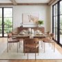71227 - Parker Brown Leather Seat Gold Metal Frame Dining Chair