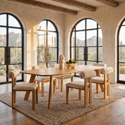71056-AB - Welborn 84" Light Brown Wood Rectangular Dining Table