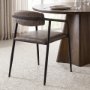 67617 - Langston Brown Faux-Leather Seat Black Iron Frame Dining Chair