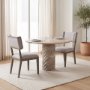 68193 - Tenton II Grey Fabric Seat Brown Wood Frame Dining Chair