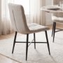 68307 - Barrow I Beige Fabric Wrap Black Metal Frame Dining Chair