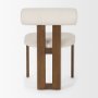 71314 - Tribeca Curve Open Back Cream and Dark Brown Tripod Frame Dining Chair