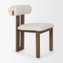 71314 - Tribeca Curve Open Back Cream and Dark Brown Tripod Frame Dining Chair