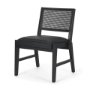 71315 - Reid Framed Black Cane Black Leather Dining Chair