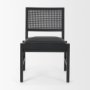 71315 - Reid Framed Black Cane Black Leather Dining Chair