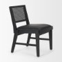 71315 - Reid Framed Black Cane Black Leather Dining Chair