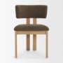 71317 - Soho Curved Open Back Brown Fabric w/ Light Brown Tripod Frame Dining Chair