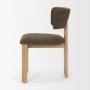 71317 - Soho Curved Open Back Brown Fabric w/ Light Brown Tripod Frame Dining Chair