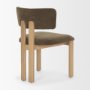 71317 - Soho Curved Open Back Brown Fabric w/ Light Brown Tripod Frame Dining Chair