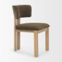 71317 - Soho Curved Open Back Brown Fabric w/ Light Brown Tripod Frame Dining Chair