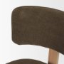 71317 - Soho Curved Open Back Brown Fabric w/ Light Brown Tripod Frame Dining Chair