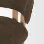 71317 - Soho Curved Open Back Brown Fabric w/ Light Brown Tripod Frame Dining Chair