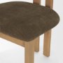71317 - Soho Curved Open Back Brown Fabric w/ Light Brown Tripod Frame Dining Chair