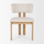 71318 - Soho Curved Open Back Cream w/ Light Brown Tripod Frame Dining Chair