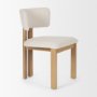 71318 - Soho Curved Open Back Cream w/ Light Brown Tripod Frame Dining Chair