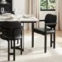 71257 - Carlisle Curved Back Black Leather Tripod Frame Dining Armchair
