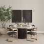 71421 - Hollyfield II Charcoal-Brown Leather Seat Gold Iron Frame Dining Chair