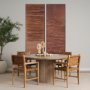 70799 - Shane Brown Wood w/ Woven Brown Leather Dining Armchair