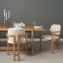 71256 - Carlisle Curved Back Cream Chenille Tripod Frame Dining Armchair