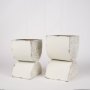 70551 - Medina Off White w/ Gold Antiquing Tall Metal Planters (Set of 2)