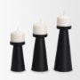 70714 - Quadir Medium Matte Black Metal Candle Holder