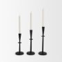 70716 - Qwin Matte Black Cast Aluminum Short Candle Holder
