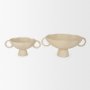 70722 - Radka Beige Textured Large Metal Decorative Bowl