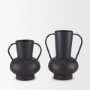 70944 - Tasya Large Matte Black w/ Handles Metal Vase
