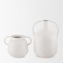 70959 - Treva Small White w/ Black Speckles Metal Vase