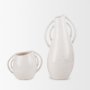 70984 - Urvi Short Off White Speckled Asymmetrical Ceramic Vase