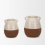 70994 - Tryna Large Beige w/ Matte Brown Ceramic Vase