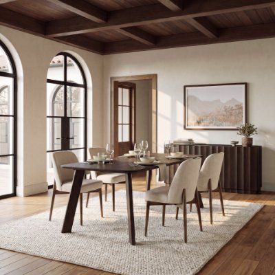 71057-AB - Welborn 72" Dark Brown Wood Rectangular Dining Table
