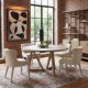68463 - Legolas I 60" Round Brown Solid Wood Top & Base Dining Table