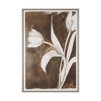 102844-FL - Tulip Bloom VI by Mercana Studio Hand-Embellished Textured Framed Canvas Artwork