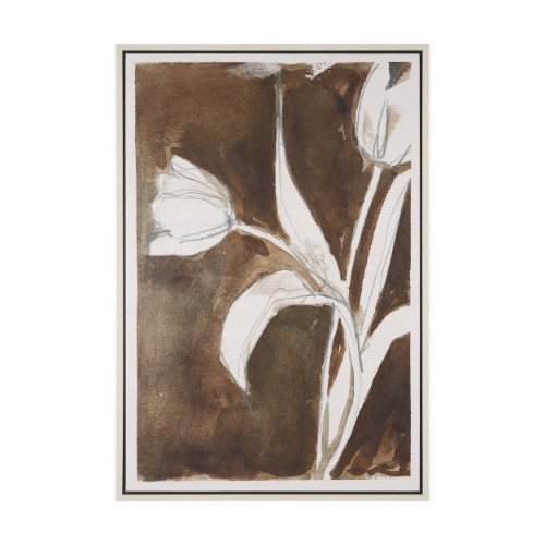 102844-FL - Tulip Bloom VI by Mercana Studio Hand-Embellished Textured Framed Canvas Artwork