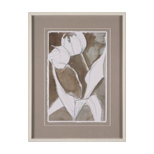 Tulip Bloom IV by Mercana Studio Hand-Embellished Framed Artwork Matted under Glass