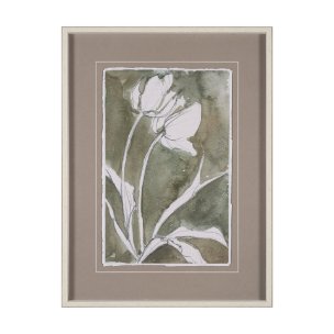 Tulip Bloom III by Mercana Studio Hand-Embellished Framed Artwork Matted under Glass