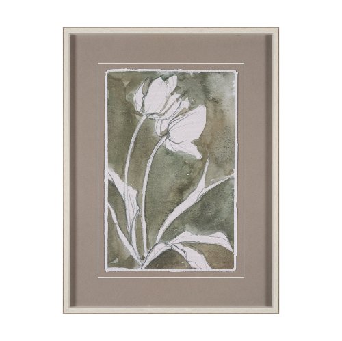 16279 - Tulip Bloom III by Mercana Studio Hand-Embellished Framed Artwork Matted under Glass