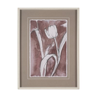 16277 - Tulip Bloom I by Mercana Studio Hand-Embellished Framed Artwork Matted under Glass