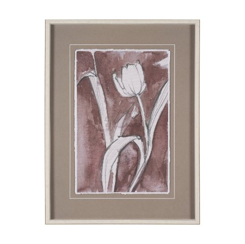 16277 - Tulip Bloom I by Mercana Studio Hand-Embellished Framed Artwork Matted under Glass