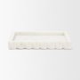 71479 - Camellia Rectangular White Marble Scalloped Tray