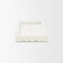 71479 - Camellia Rectangular White Marble Scalloped Tray