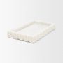71479 - Camellia Rectangular White Marble Scalloped Tray
