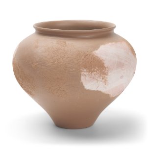 Velo Brown w/White Hand-Painted Terracotta Decorative Vase