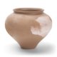 71522 - Velo Brown w/White Hand-Painted Terracotta Decorative Vase